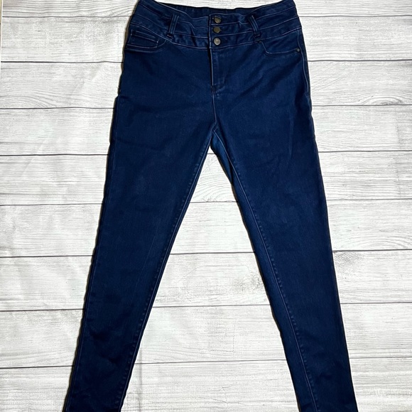 Blue High Waisted Jeans - Picture 2 of 4